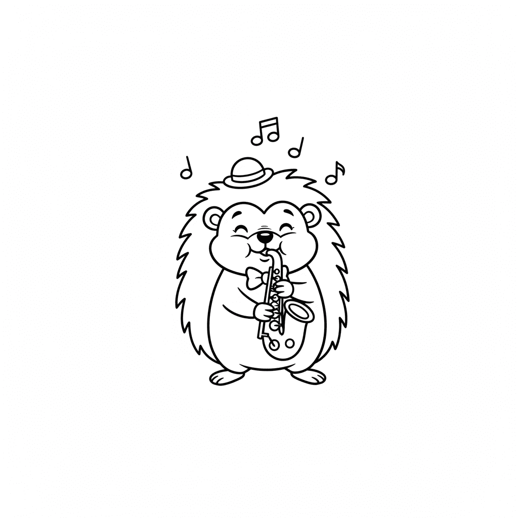 Hedgehog Playing Saxophone