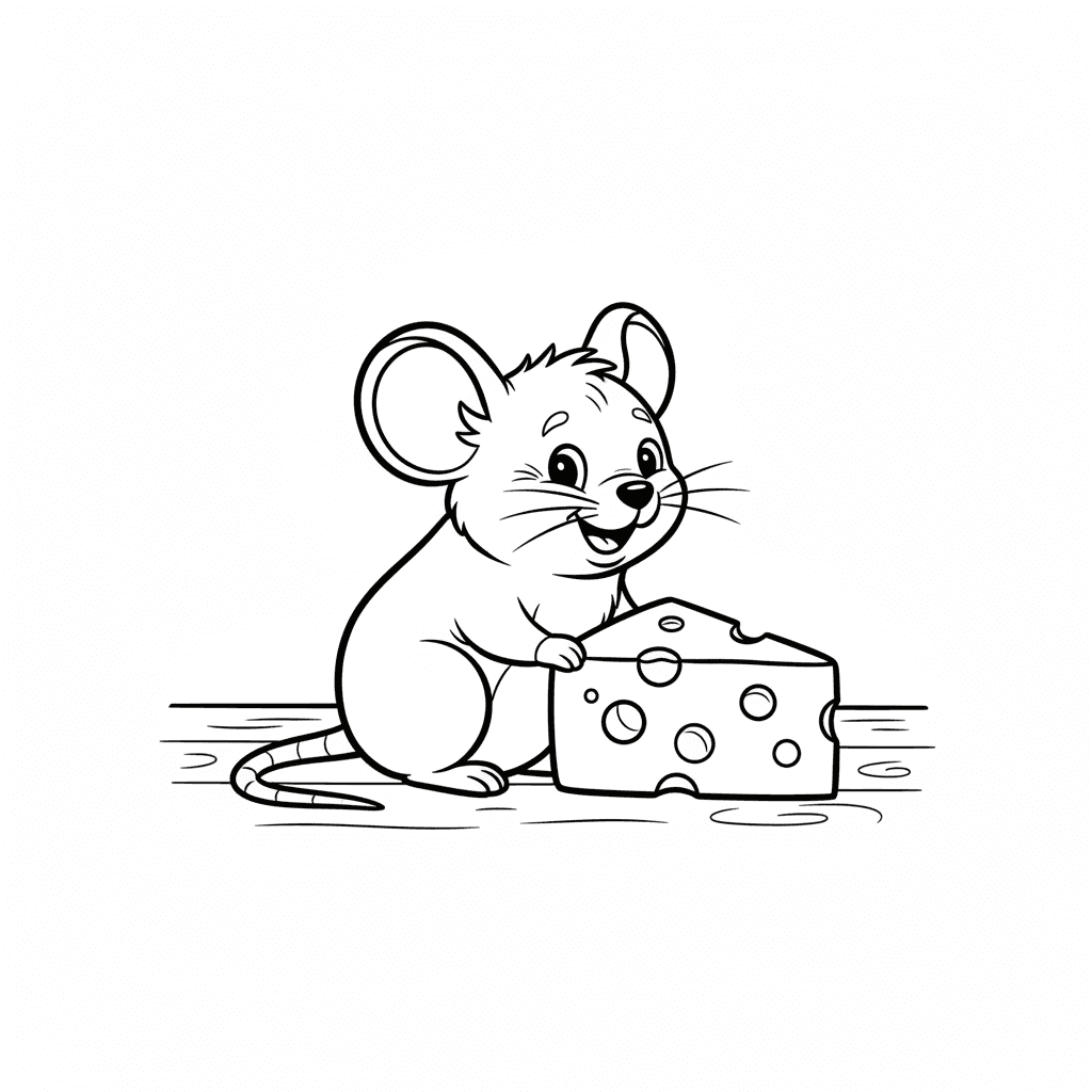 Kind Old Mouse with Cheese