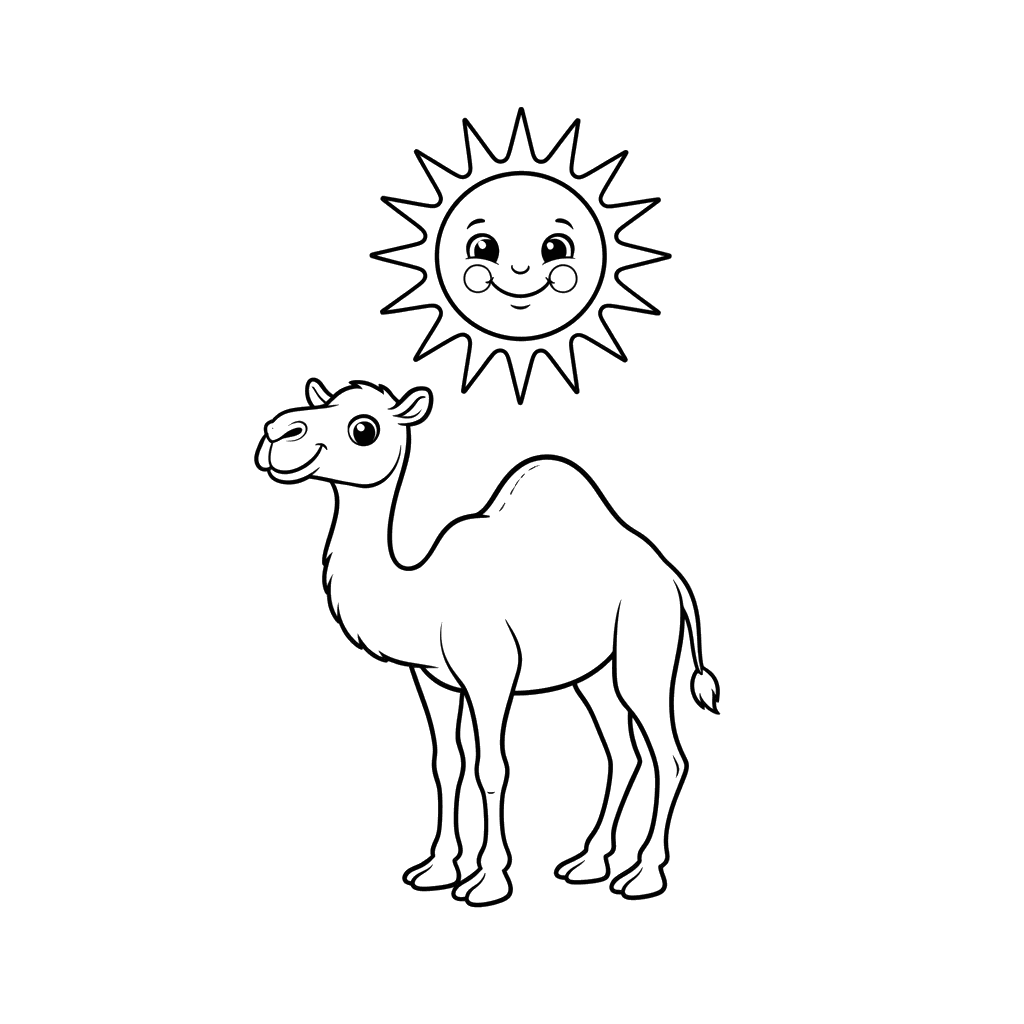 Happy Camel and Sun