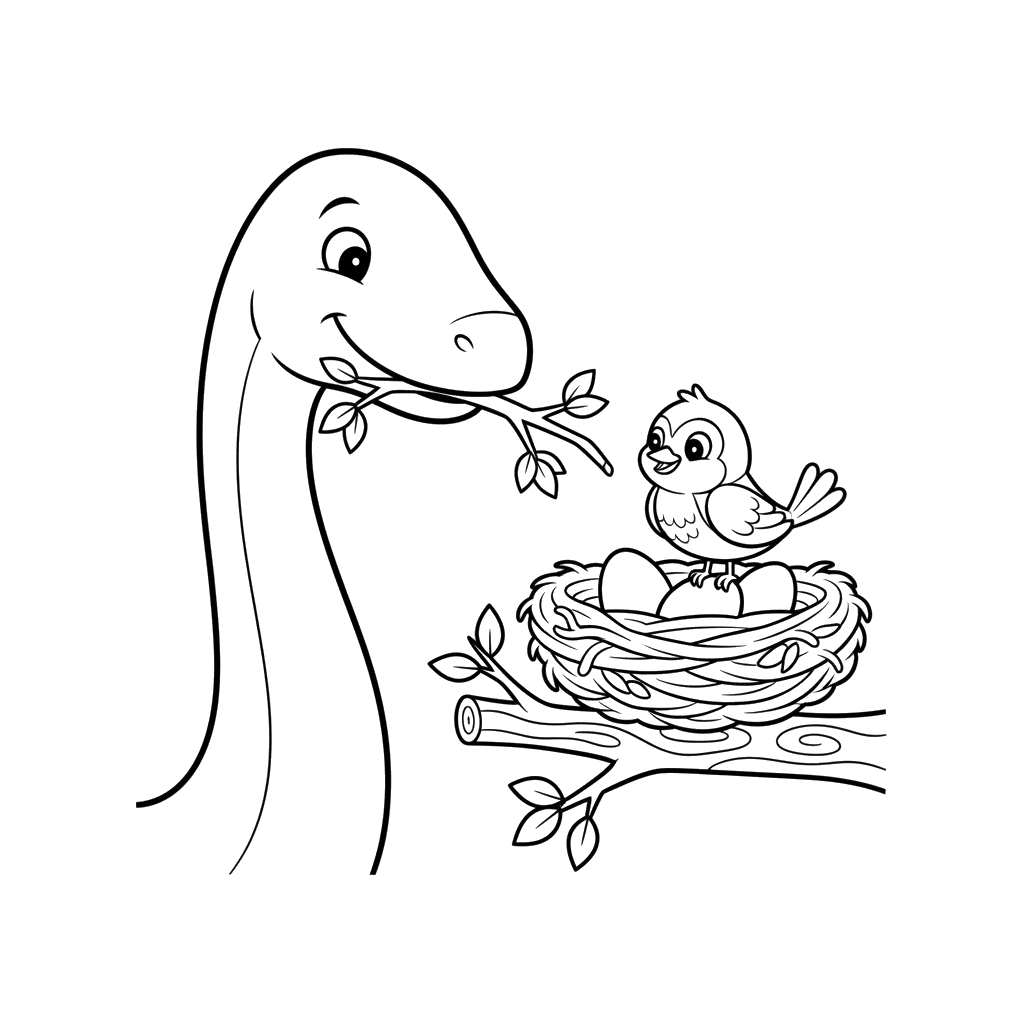 Friendly Dinosaur & Bird Nest