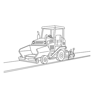Asphalt Paver Coloring Page