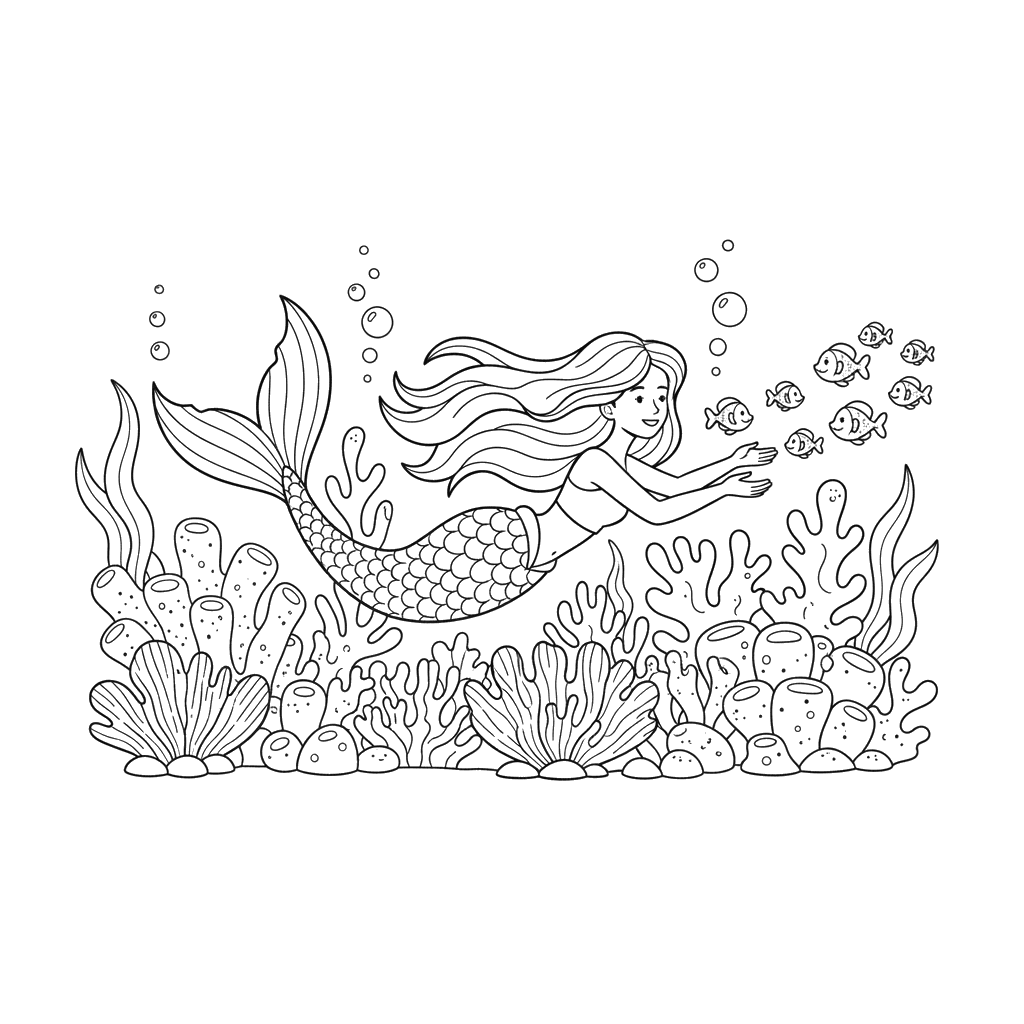 Mermaid in Coral Garden