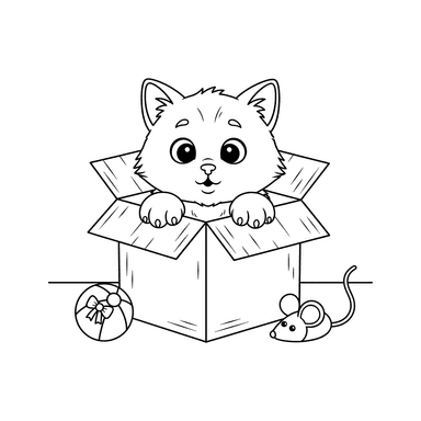 Curious Kitten in a Box