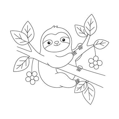 Sloth Coloring Page